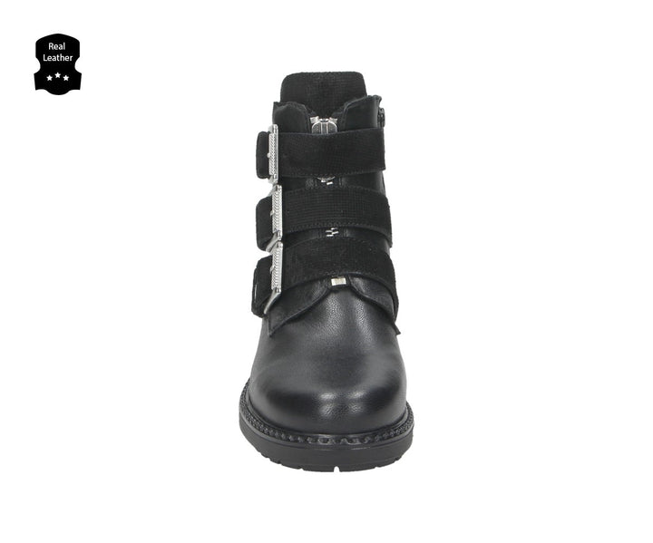 EVE BUCKLE BOOT Black Leather