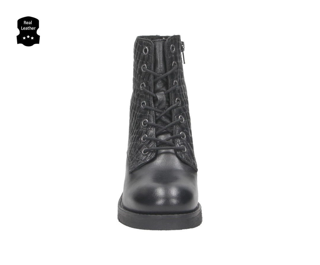 BEAU LACE BOOT Black Leather