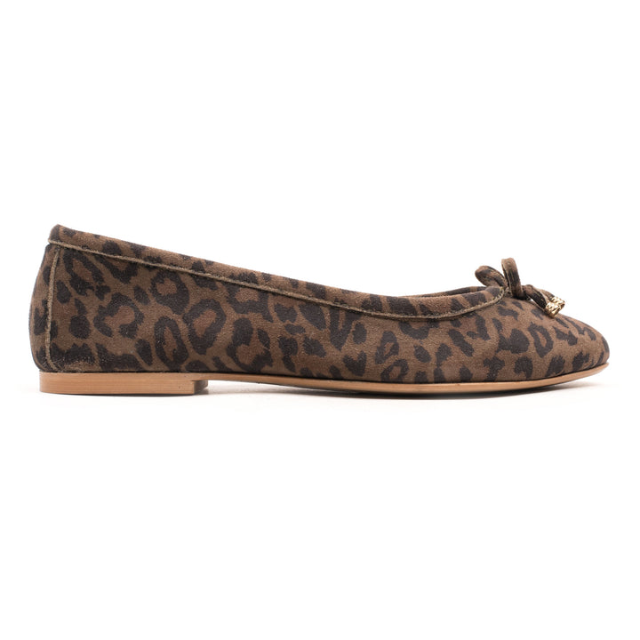 ALICE ESSENTIAL BALLERINA Olive Kid Suede Leopard