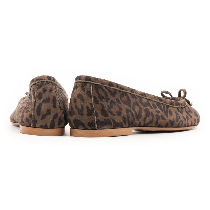 ALICE ESSENTIAL BALLERINA Olive Kid Suede Leopard