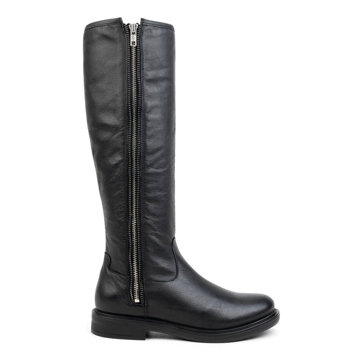 ZINA HIGH BOOT ZIP Black Leather