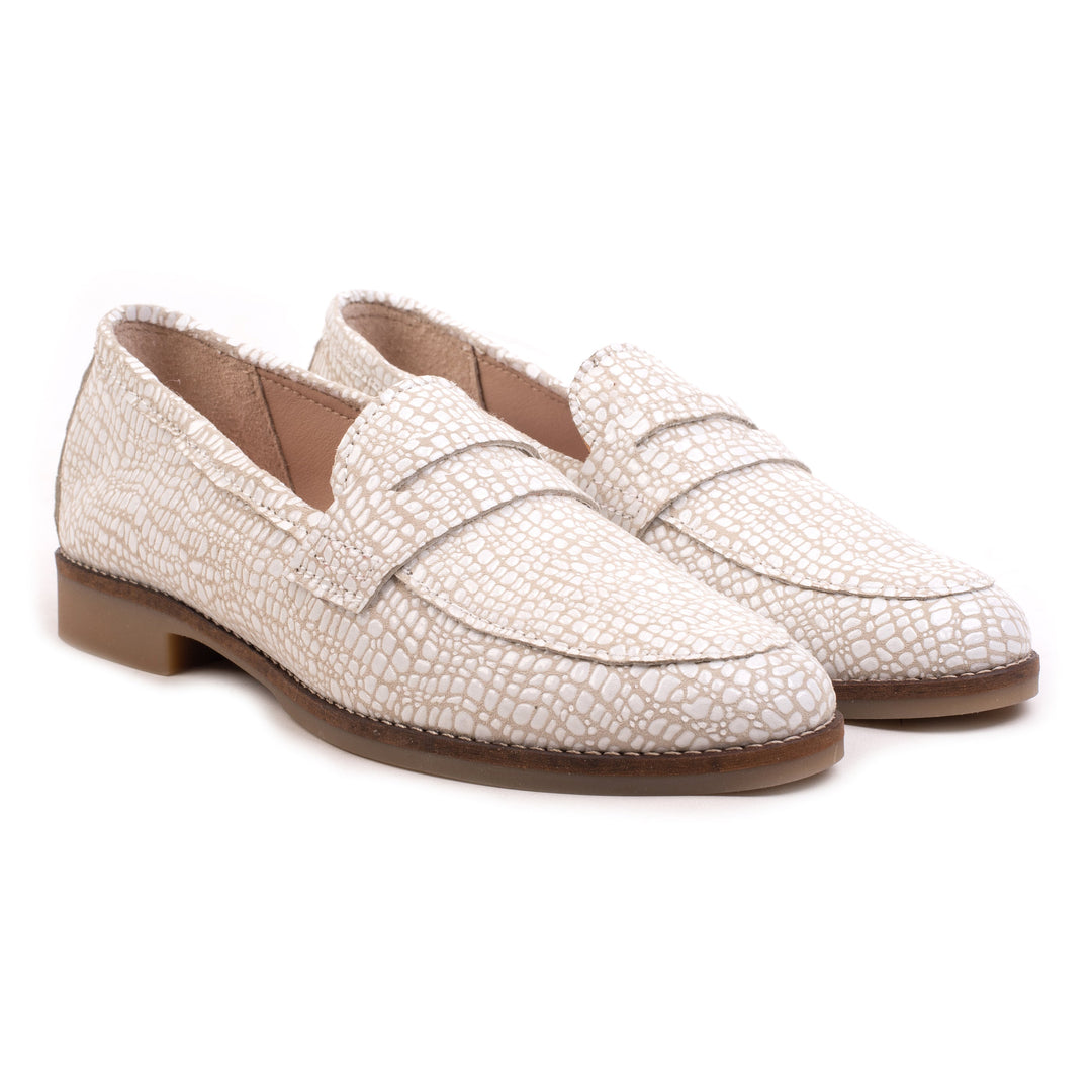 CODE LOAFER Beige Leather