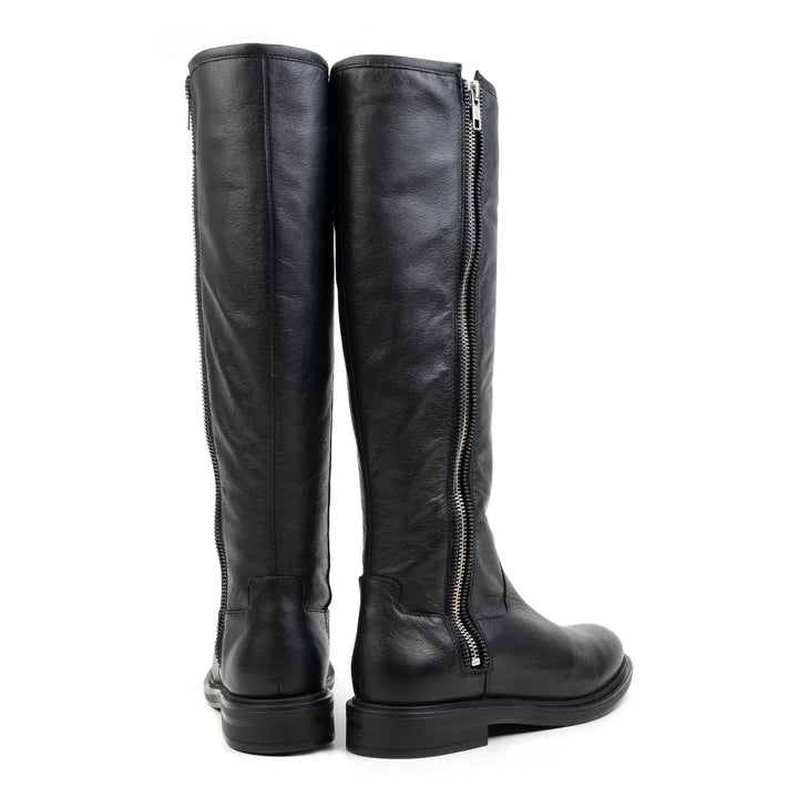 ZINA HIGH BOOT ZIP Black Leather