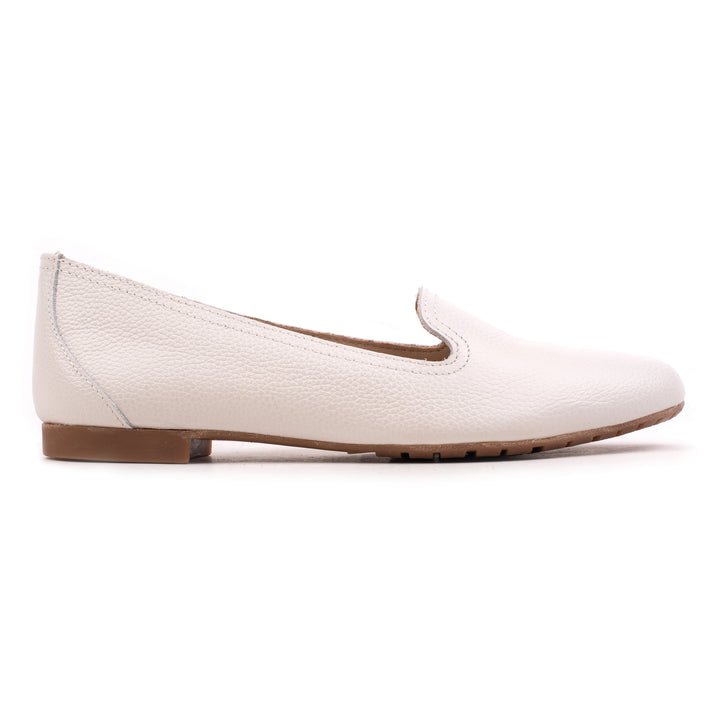 FERNIE PLAIN LOAFER Off White Leather