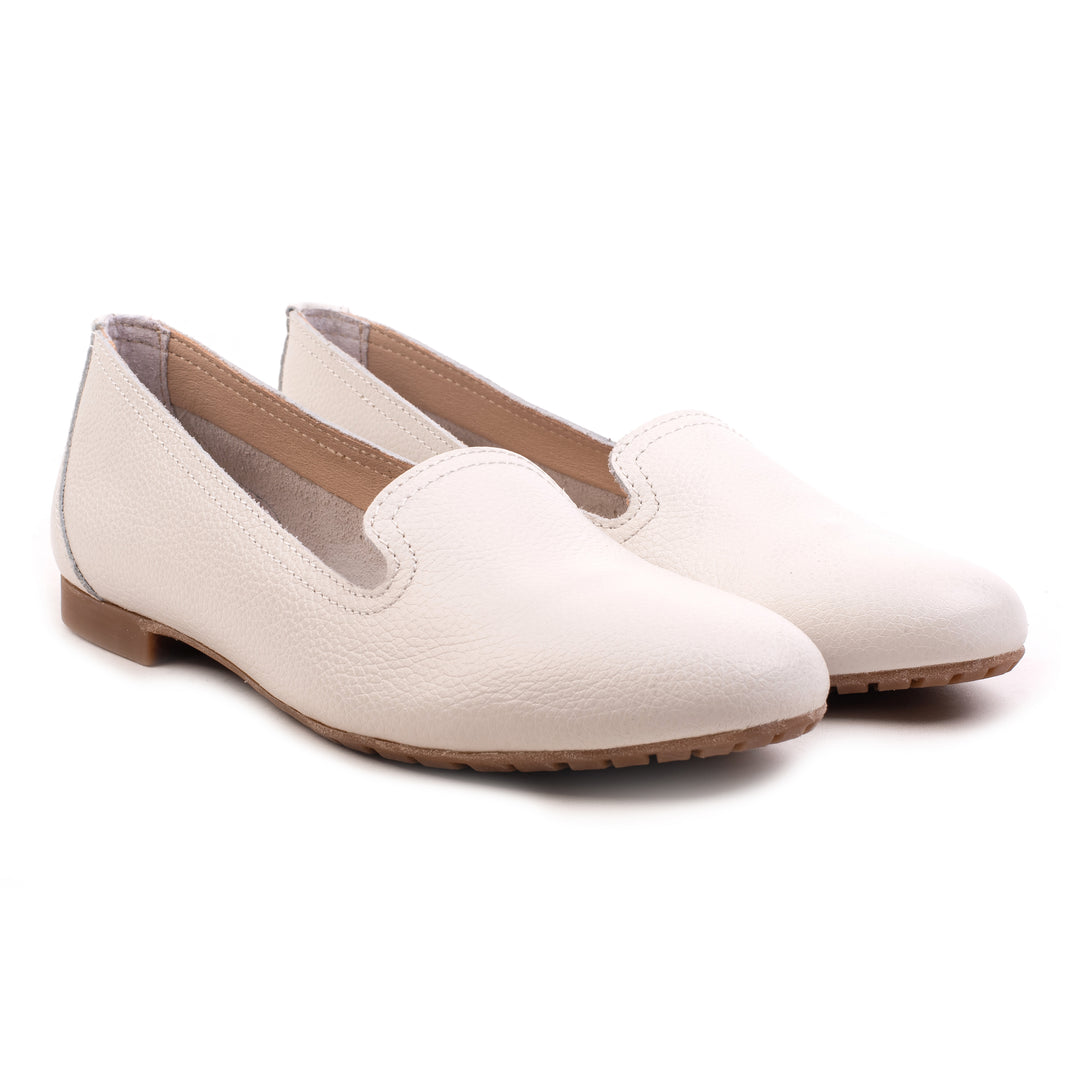 FERNIE PLAIN LOAFER Off White Leather