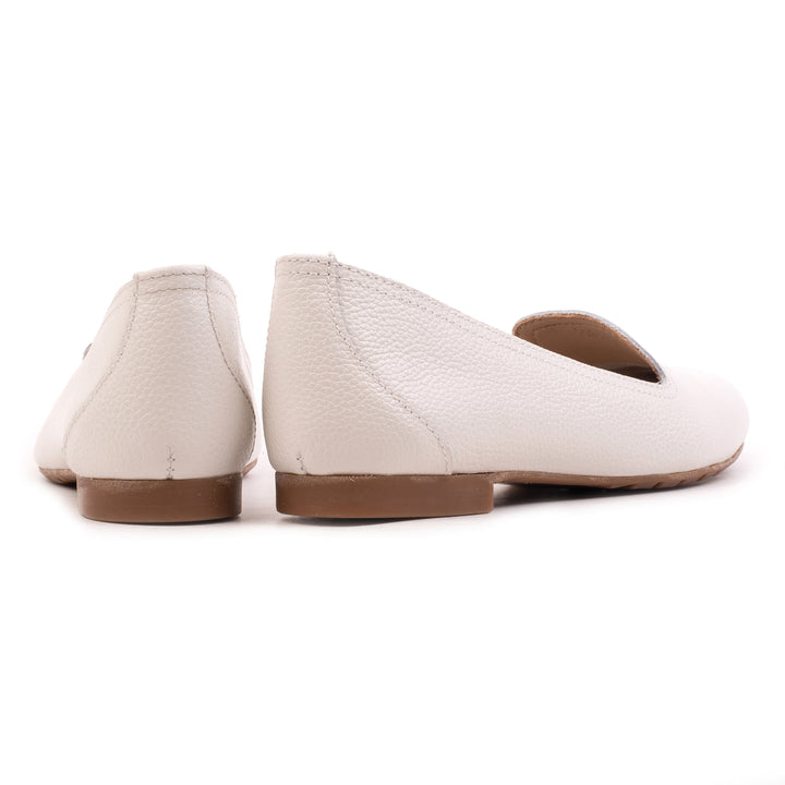 FERNIE PLAIN LOAFER Off White Leather