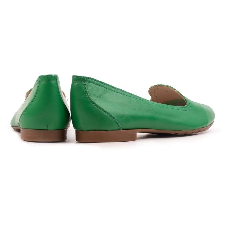 FERNIE PLAIN LOAFER Green Leather