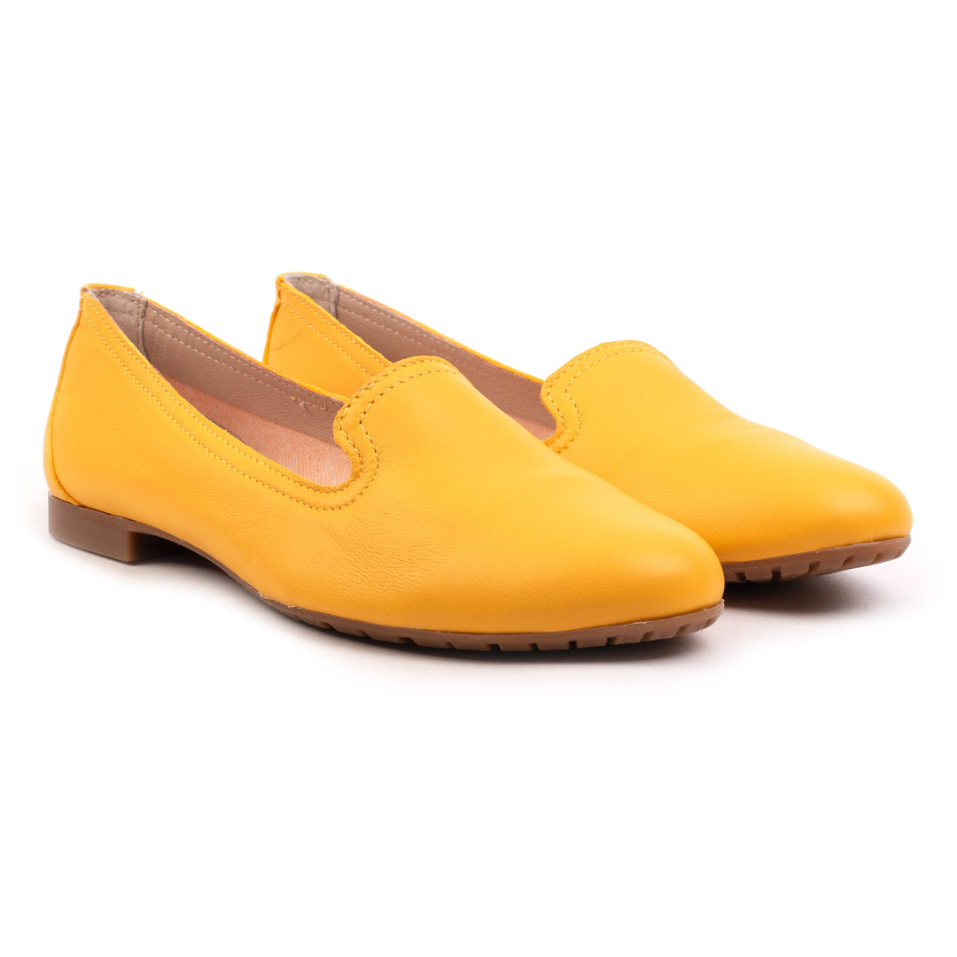 FERNIE PLAIN LOAFER Yellow Leather