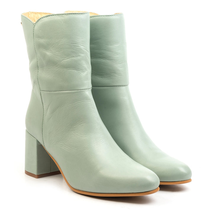 PERLA BOOT Light Green Leather