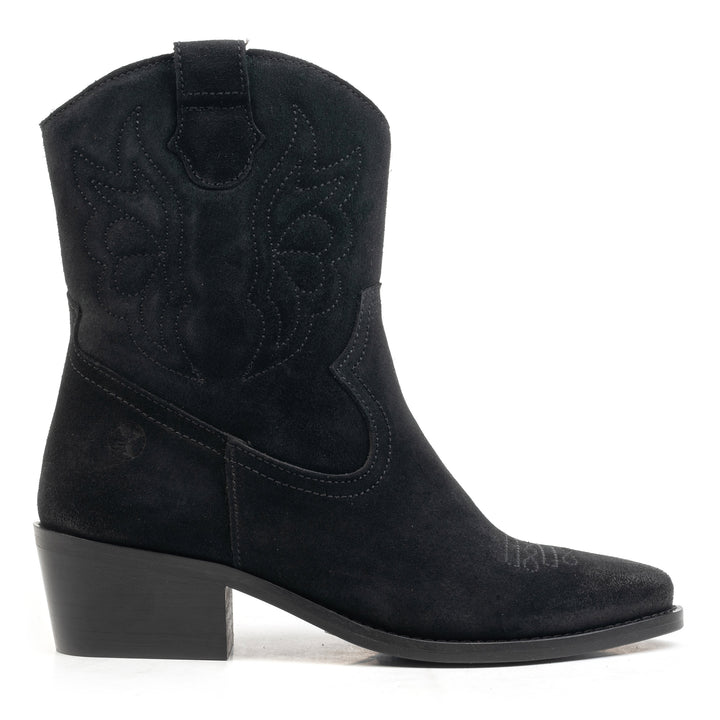 MINT WESTERN BOOT Black Suede