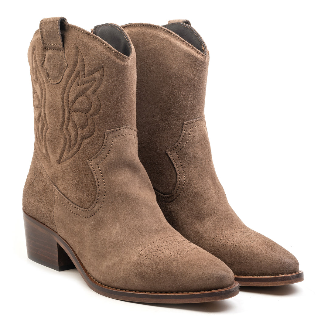 MINT WESTERN BOOT Taupe Suede