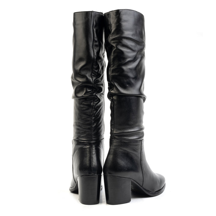 MIKI HIGH BOOT Black Leather