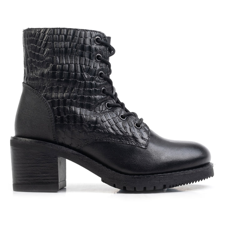 BEAU LACE BOOT Black Leather