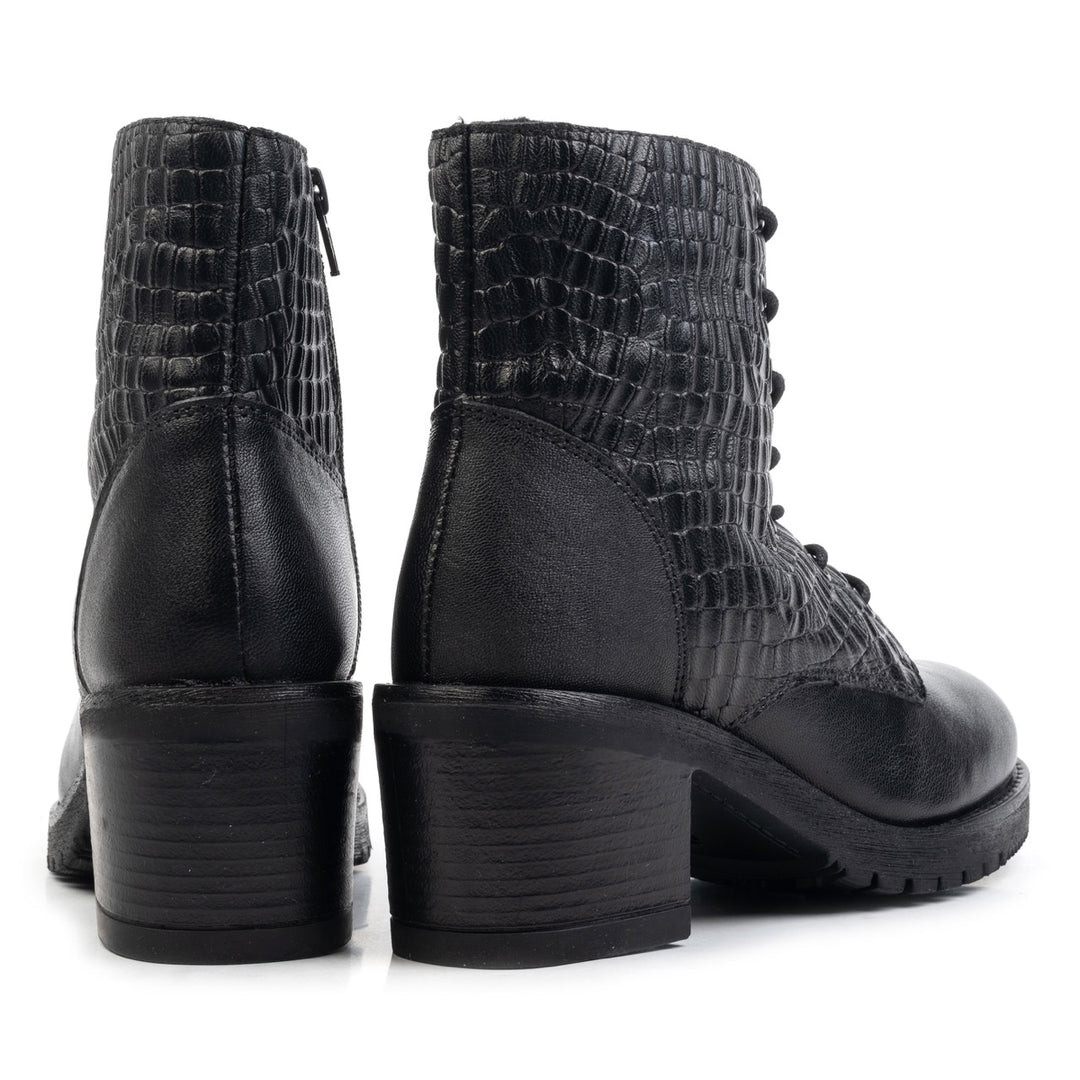 BEAU LACE BOOT Black Leather