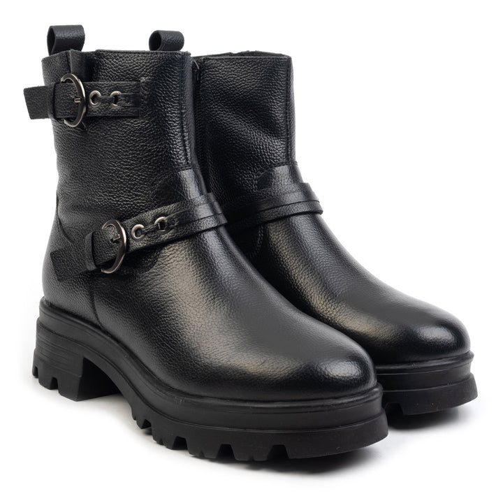 FAE BIKER BOOT Black Leather