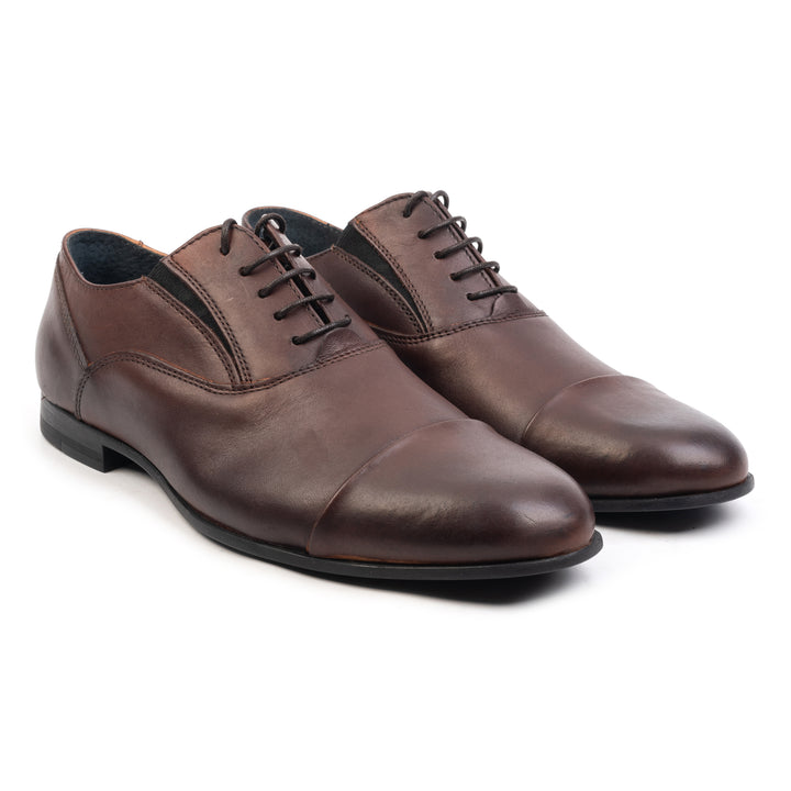 LOOP GUSSET OXFORT Brown Leather