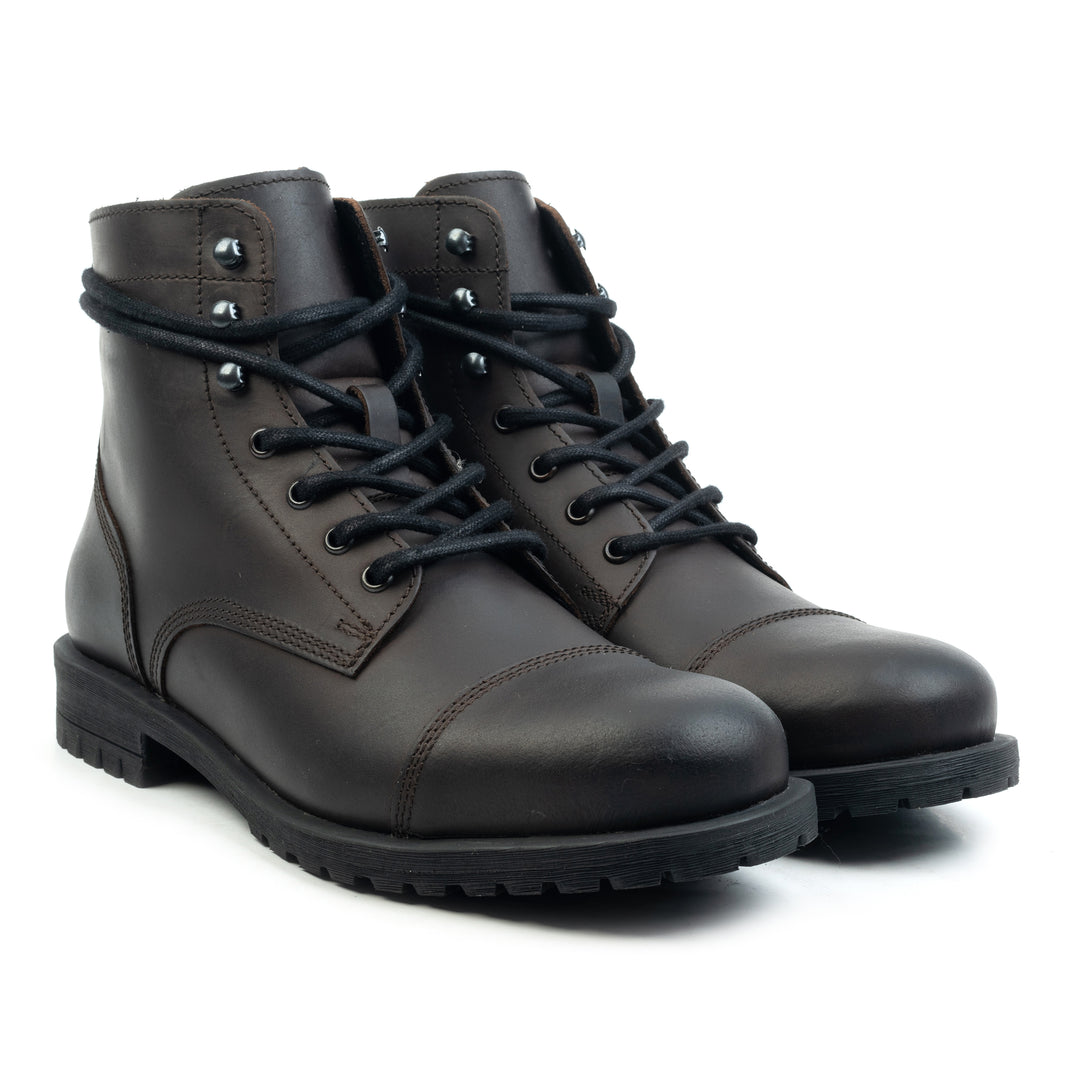 GORDON TOE CAP BOOT Dk Brown Leather