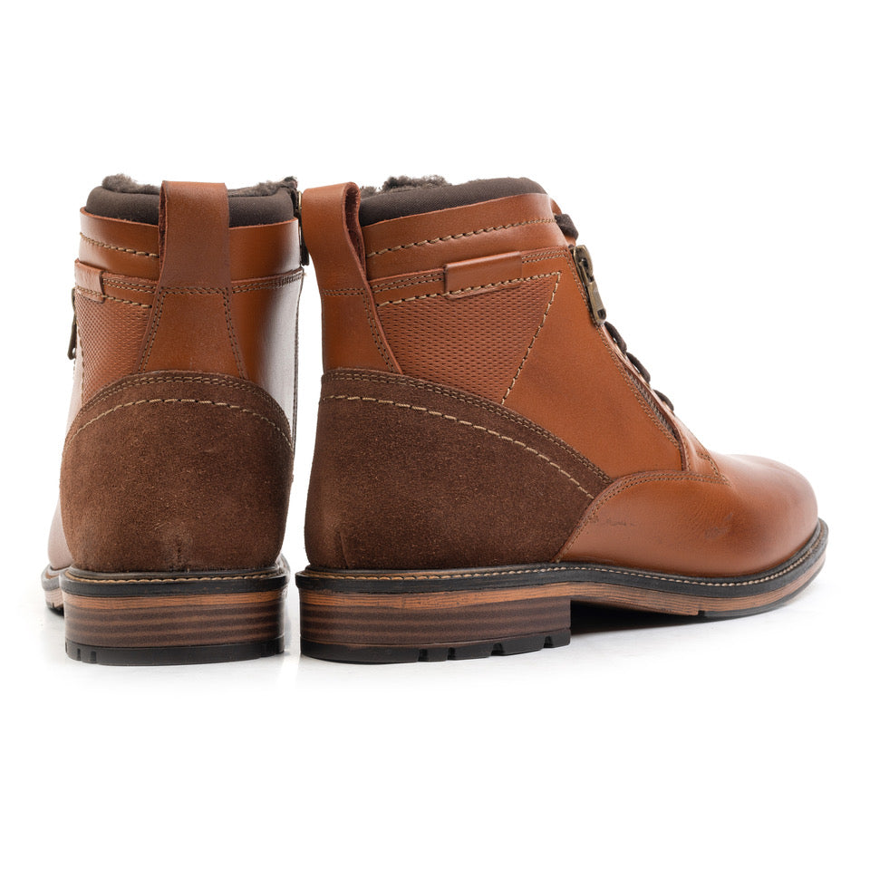 NOAH LACE BOOT Tan Leather