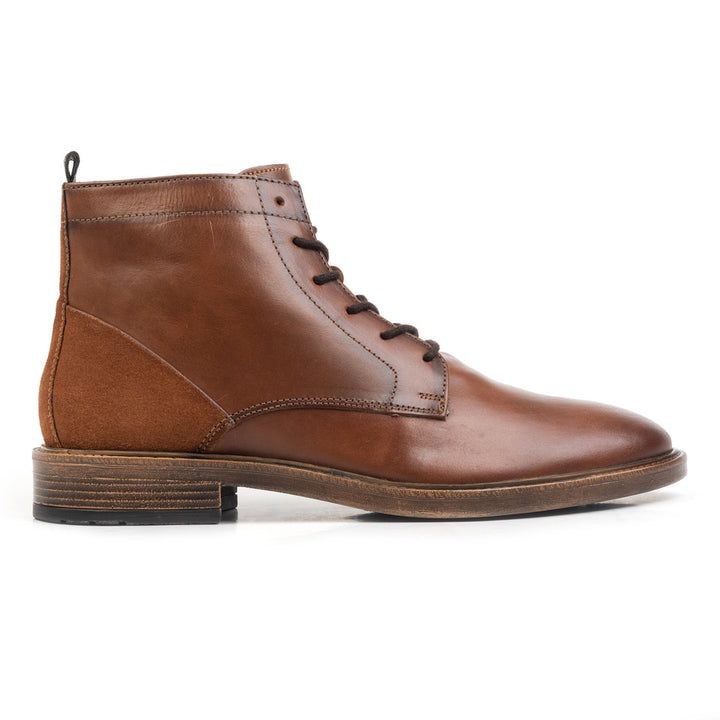 HUDSON LACE BOOT Cognac Leather