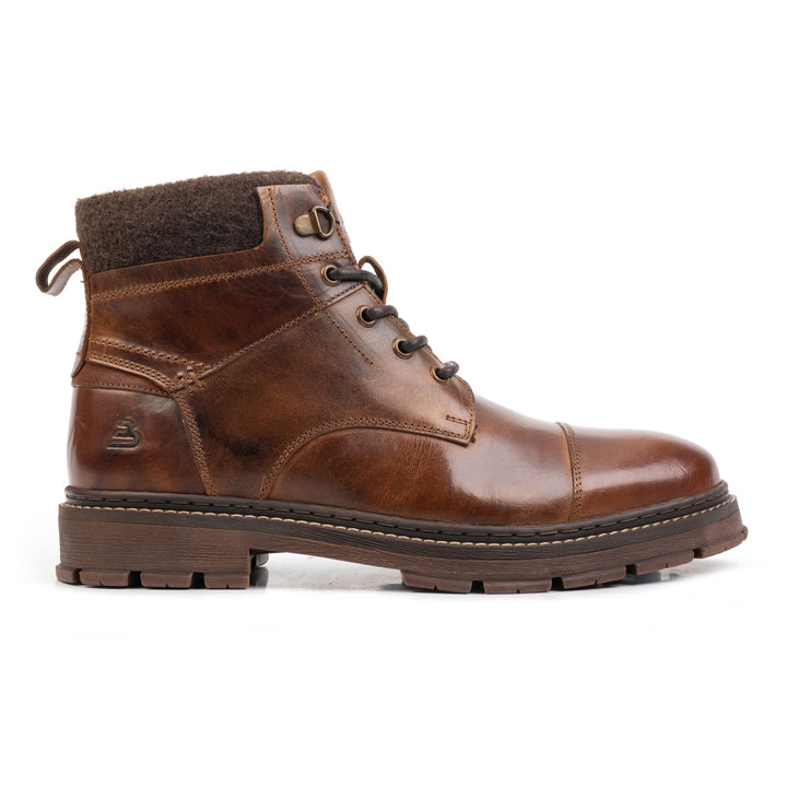 OLTEN LACE BOOT Cognac Leather