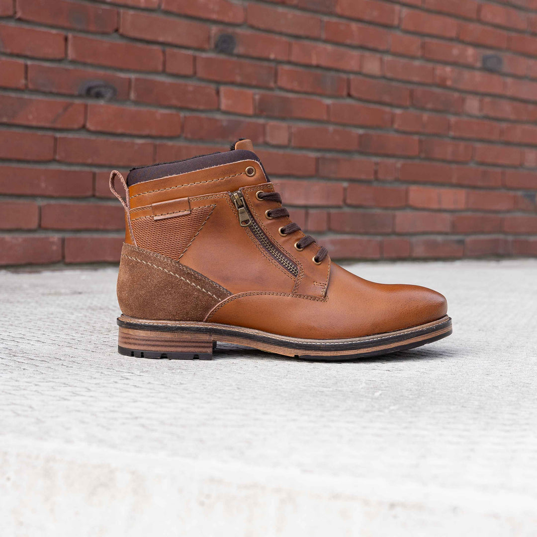 NOAH LACE BOOT Tan Leather