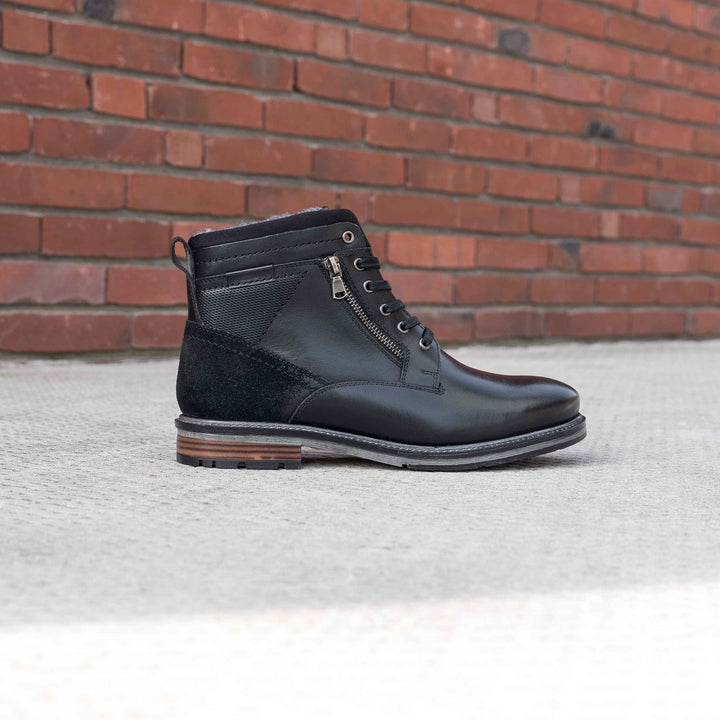 NOAH LACE BOOT Black Leather