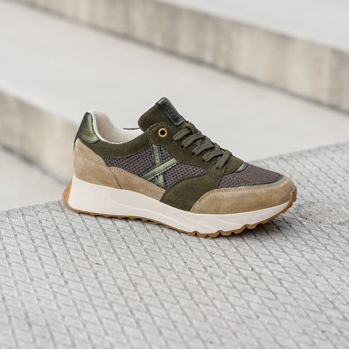 SWIFT SNEAKER Green Leather Suede