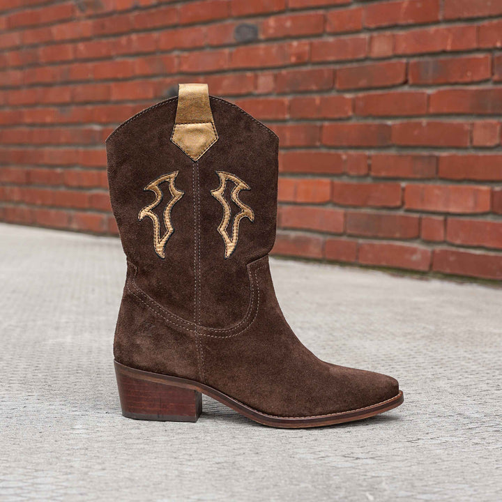 MINT WESTERN MID Dk Brown Suede