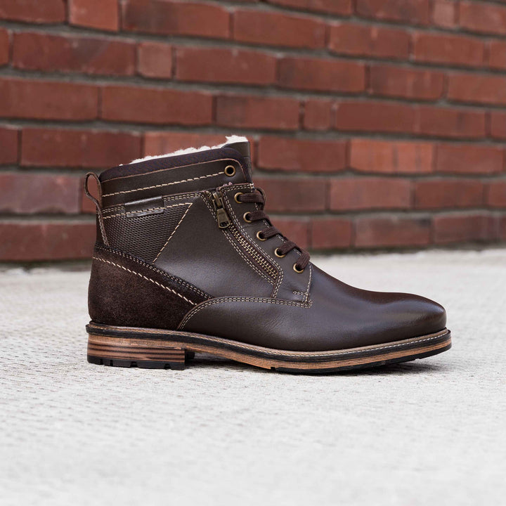 NOAH LACE BOOT LACE BOOT Dk. Brown Leather