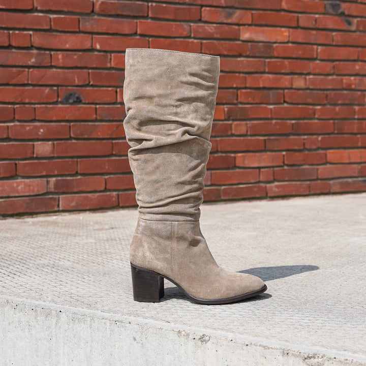 MIKI HIGH BOOT Taupe Suede