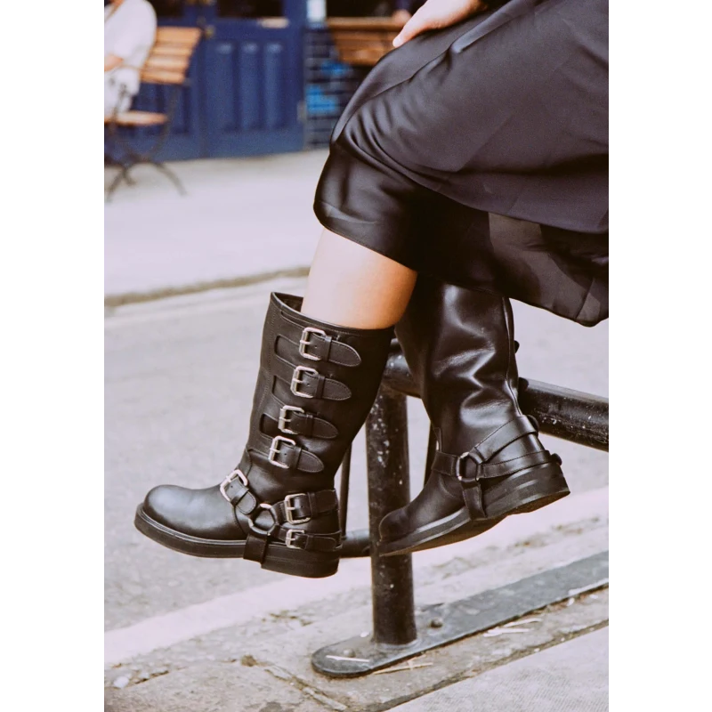 CANTALOUPE HIGH BOOT Black Leather