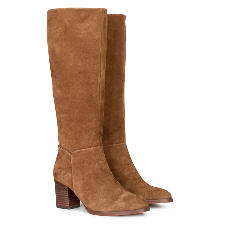 FLEUR HIGH BOOT Tan Velour