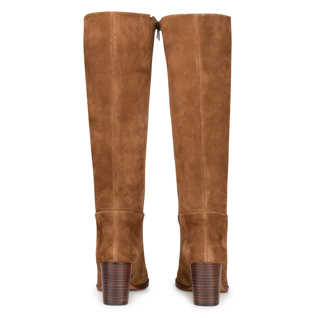 FLEUR HIGH BOOT Tan Velour