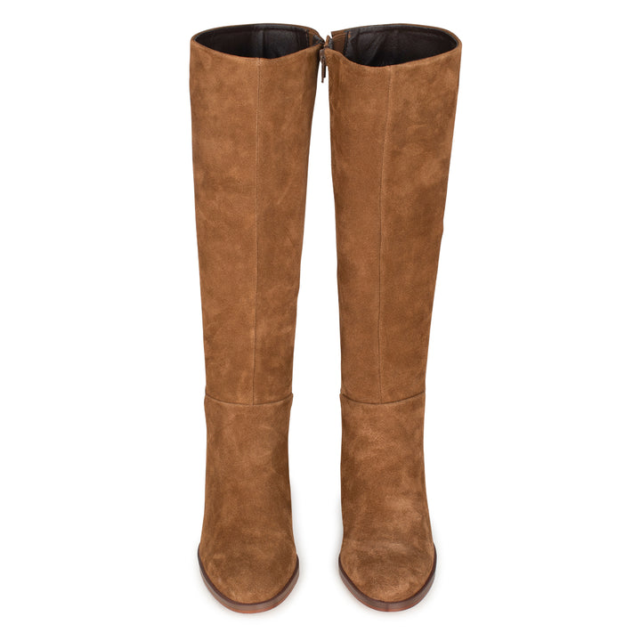 FLEUR HIGH BOOT Tan Velour