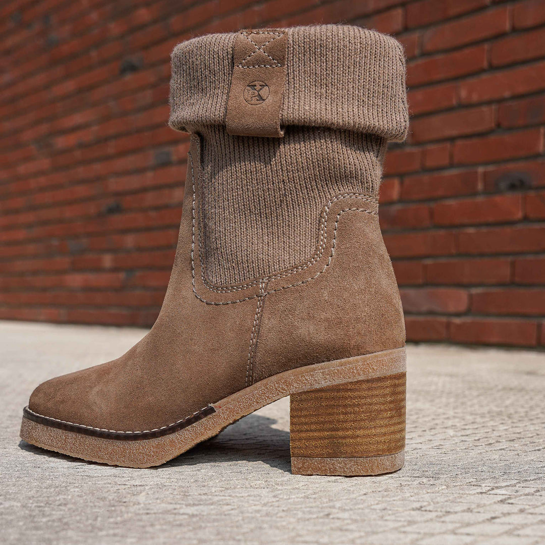 JAMILA MID BOOT Taupe Suede