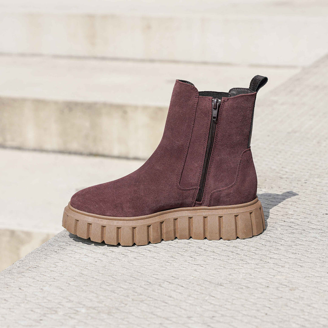 PEARLY CHELSEA Bordo Suede