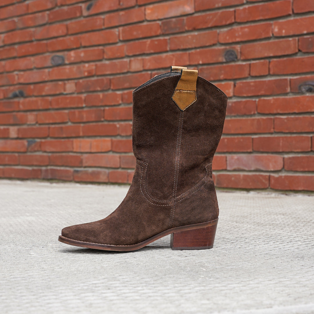 MINT WESTERN MID Dk Brown Suede