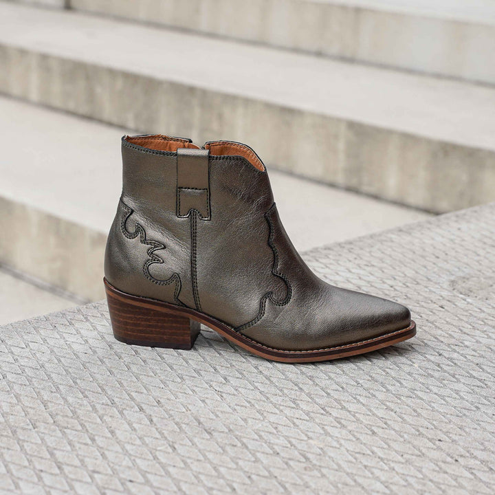 MINT ANKLE BOOT Pewter Leather