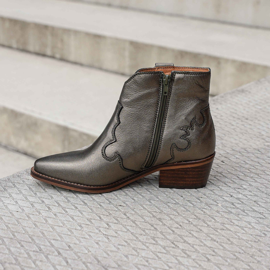 MINT ANKLE BOOT Pewter Leather