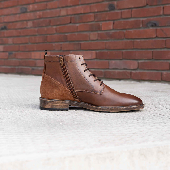 HUDSON LACE BOOT Cognac Leather