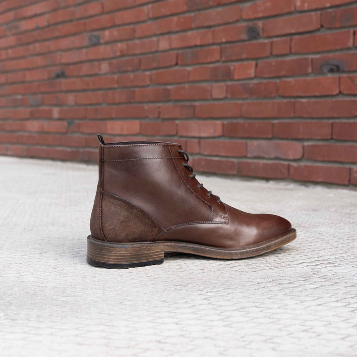 HUDSON LACE BOOT Dk. Brown Leather