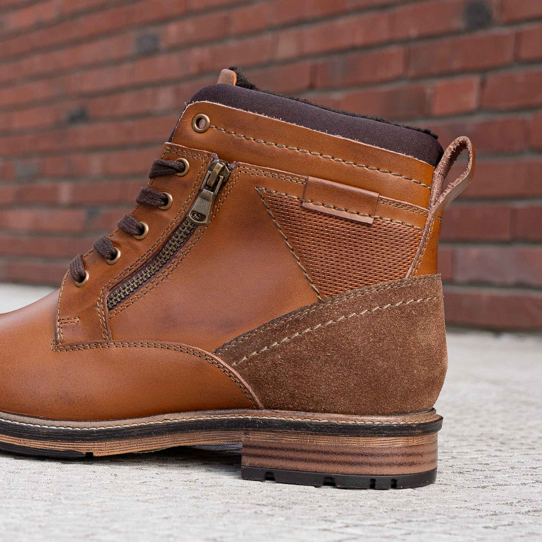 NOAH LACE BOOT Tan Leather