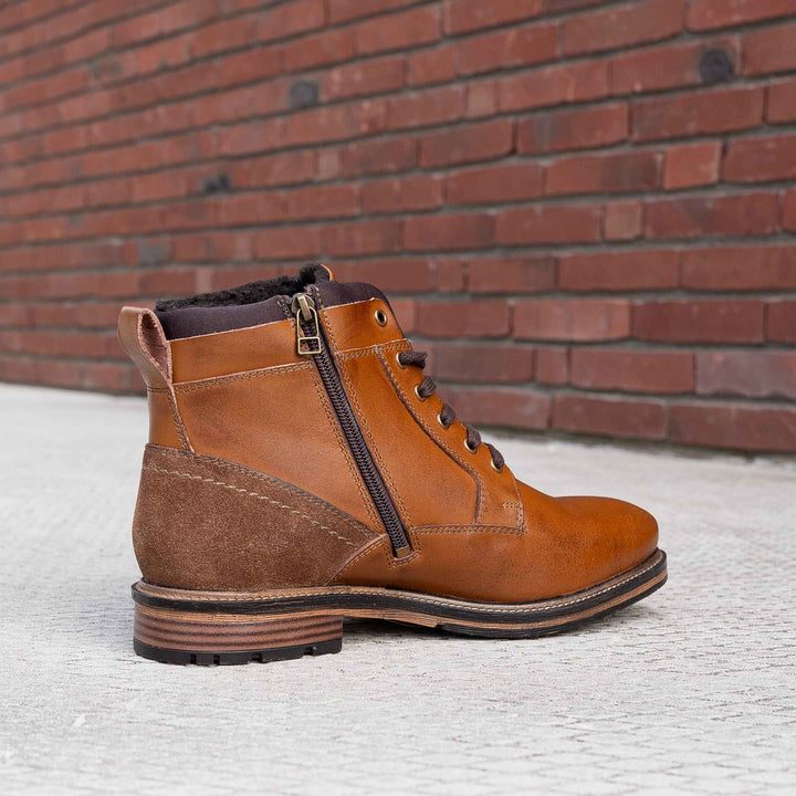 NOAH LACE BOOT Tan Leather