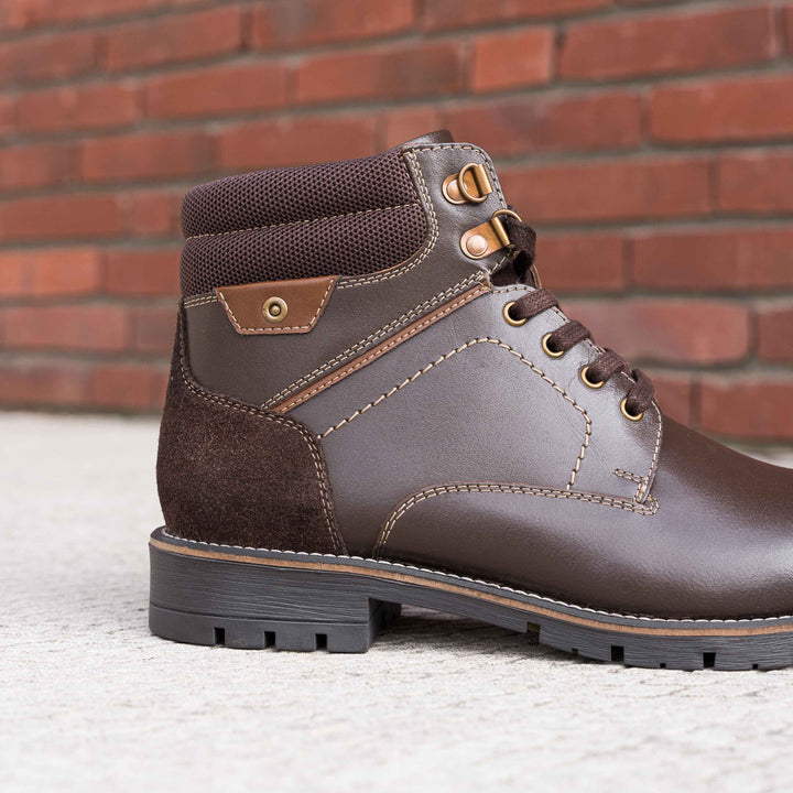 LUCAS LACE BOOT Brown Leather