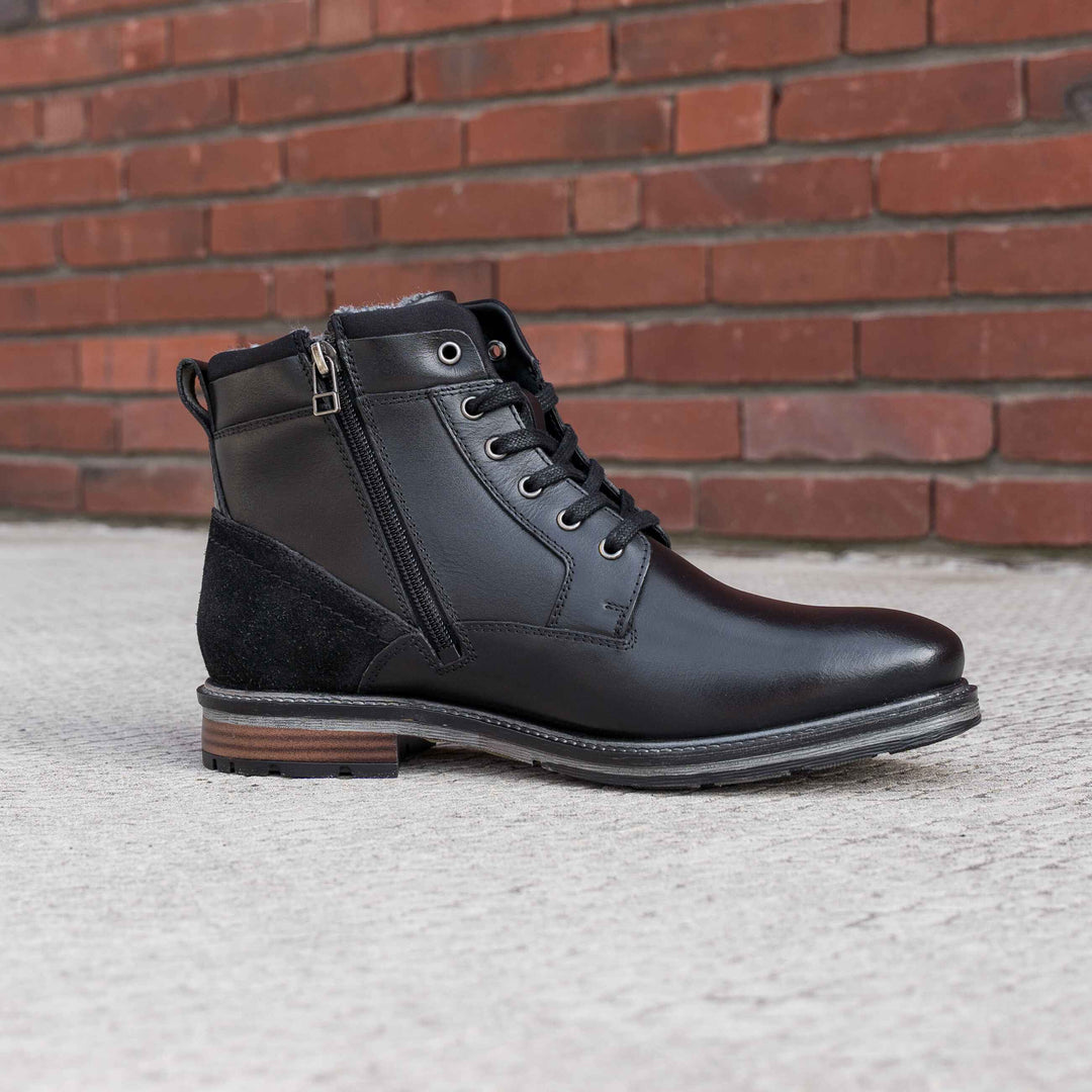 NOAH LACE BOOT Black Leather