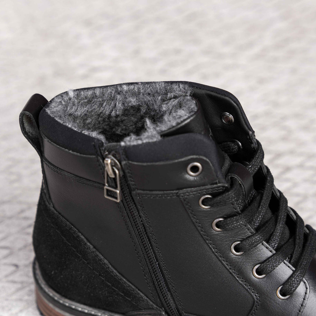 NOAH LACE BOOT Black Leather