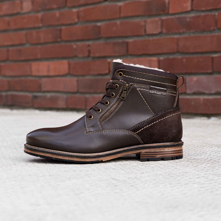 NOAH LACE BOOT LACE BOOT Dk. Brown Leather