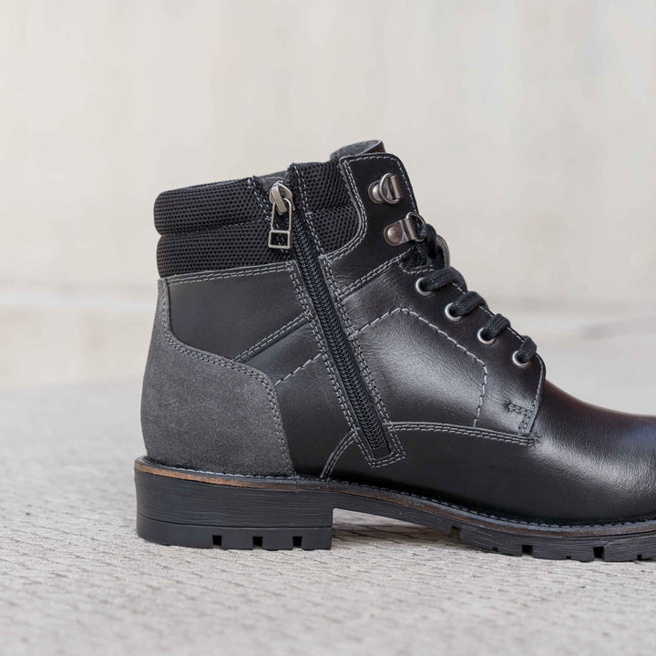 LUCAS LACE BOOT Black Leather