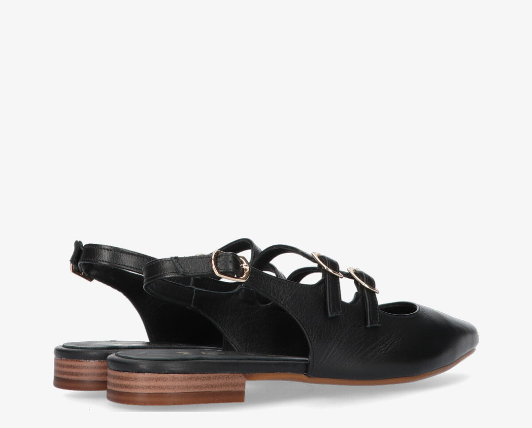 DUNA SLINGBACK Black Leather