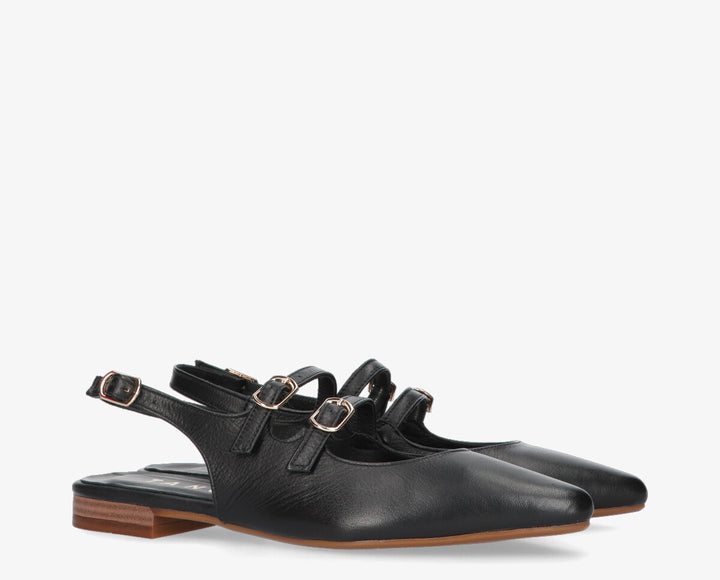 DUNA SLINGBACK Black Leather